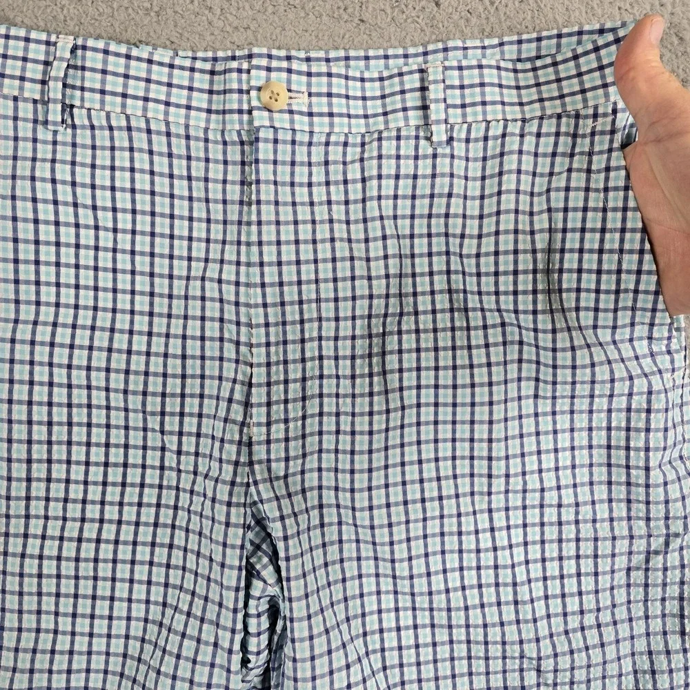 Peter‎ Millar Crown Sport Golf Shorts Mens 36 Blue Check Performance Stretch - Picture 3 of 11